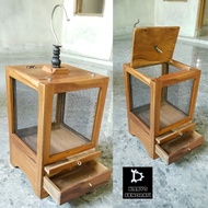 Teak wood cricket cage, luxury cricket cage, minimalist wooden cricket bowl