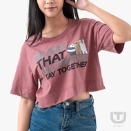 DOSH-UT WOMENS CROPPED TOPS WE BARE BEAR เสื้อครอป FLWBWT1005-RE