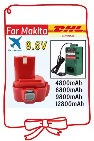 9.6V For Makita 4.8/6.8/9.8/12.8Ah PA09 9120 9134 9135 9135A 9102 6207D 6222D 6261D 192595-8 192596-