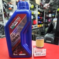 HARI RAYA PACKAGE ENGINE OIL 4T ESTREMO 10W50 HEATPRO FULLYSYNTHETIC + OIL FILTER YAMAHA LC135/Y15ZR