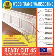 Custom CUT Wood molding wainscoting,FREE upah potong,kayu nyatoh, grand mirror,diy wall skirting