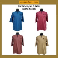 Kurta lengan 3 Suku Kurta Lelaki Lengan Pendek Kurta Murah Raya 2023 Kurta Salleh Baju Kurta Cotton 
