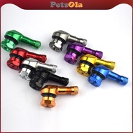 [PETSOLA] 2Pcs CNC Aluminum Motorcycle Gas Nozzle Degree Angle Valve Adaptor Tyre