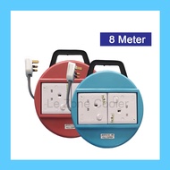 Extension Wire Box Double Socket 2 gang 2 way 8 meter