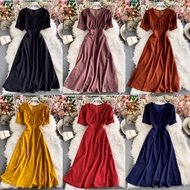 Fashionable Classic v-Neck vintage Maxi Dress Casual Formal Debut Wedding Church Party Outfit