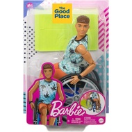 MATTEL Barbie Ken Fashionistas Doll 195 with Wheelchair and Ramp Wearing Beach Shirt Orange Shorts