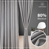 【 LANGSIR RAYA 𝟐𝟎𝟐𝟒 】Ready Made Curtain !!! Siap Jahit Langsir Warna GREY Linen Cotton 80% Blackout Kain Tebal Curtain -  (Free Hook/Free Ring) #Sliding Door #Window Panel #Pintu Bilik