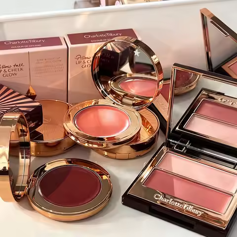 CT Lip Cheek Dual-use Blusher Cream Two Color Highlight Powder Waterproof Blusher and Two-color High