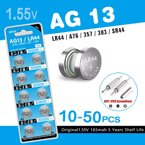 10-50pcs LR44 Batteries High Capacity AG13 357 303 SR44 L1154F A76 Premium Alkaline Battery 1.5V But