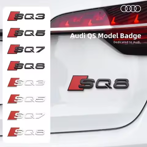 3D ABS Adhesive Black Car Trunk Number Letters Sticker For Audi SQ3 SQ5 SQ7 RSQ3 RSQ7 Logo Emblem Na