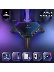 AIMZENIX AX600 MONSTER K&M อะแดปเตอร์เกมสําหรับ PS5 PS4 XONE X360 XSS XSX N-Switch รองรับหูฟัง 3.5 ม