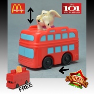 Fast Food Toy-DISNEY 101 DALMATIANS DOG ON RED DOUBLEDECK BUS CAKE TOPPER FIGURE PULL BACK POWER McD