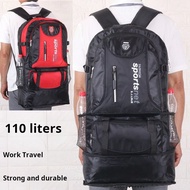110L Large Capacity Travel Backpack Men Backpack Outdoor Waterproof Mountaineering Bag Farmer Constr