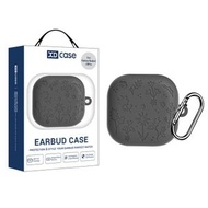 全城熱賣 - XDcase 花草雕刻矽膠耳機套帶掛鈎（深灰）適用於三星 Galaxy Buds4 / 4 Pro