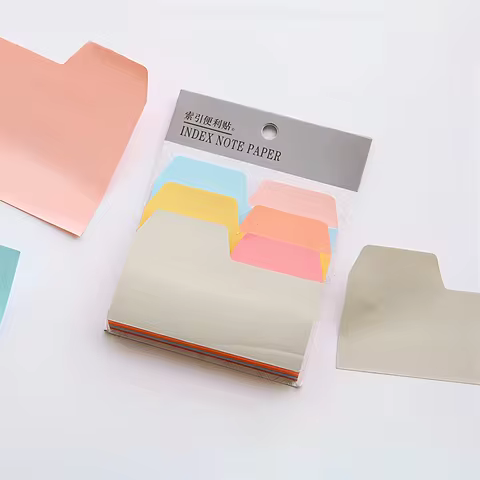 2pcs 6 -Color Index School Product Paper Tabs Rule Divider Notes Dark Grey Trendy Office Supplies Se
