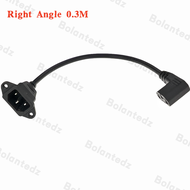 Bolantedz IEC320 C14 to C13 Right Left Extension cord C14 With Screw Holes And C13 Angled 30cm 60cm 