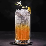 [GENUINE][465ml]Set of 6 high-quality glass cups with diamond bottom patterns to create accents, dec