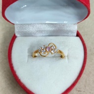 cincin mata 7 pink putih S 1 gram emas muda