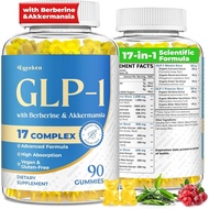 GLP-1, GLP-1 Men Women Supplements|17 in 1 Scientific Formula GLP1 Gummy Contains Lutein, Akkermansi