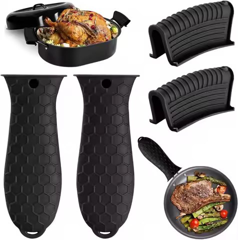 Silicone Heat-Resistant Handle Covers,Cast Iron Handle Covers, Pot Holders,Cast Iron Skillet Pads, C
