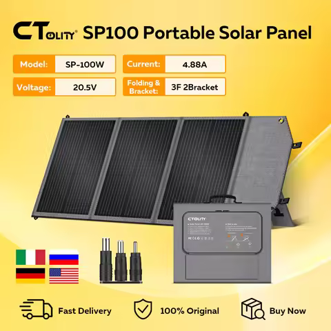 CTOLITY SP100 100W Solar Panel 20.5V Portable Foldable Solar Charger for Camping Portable Solar Gene