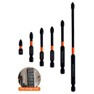 S2 6-Piece Magnetic Screwdriver Set (PH2+Hexagon) 1/4 Inch Shaft HRC58-62 Strong And Durable