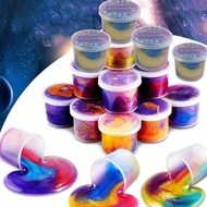 5pcs Random Color Galaxy Stress Relief Crystal Mud Putty Spoof Slime Non-Sticky Rainbow Silly Putty 