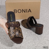 (VCO) Bonia Monogram Block Heels 7cm Women's Shoes HB1822