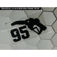[ 1 STAMP ] DECAL STICKER 95 BLACK CAR DECORATION STICKER