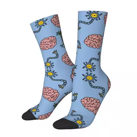 Neuro Brain Time! Let's Have Some Synapse Fun Socks Harajuku Sweat Absorbing Stockings All Season Lo