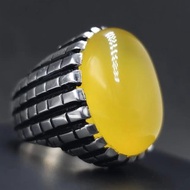 黃色瑪瑙戒指，Zard Aqeeq 精緻戒指 Zard Aqeeq | 黃色瑪瑙純銀