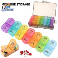 CATMALLER88 Pill Box Morning and Night 7 Days AM PM Rainbow Color Medicine Dispenser