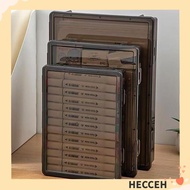 HECCEH A4 File Box, Dustproof A4 Certificate Storage Box,  Plastic Multifunctional Transparent Multi