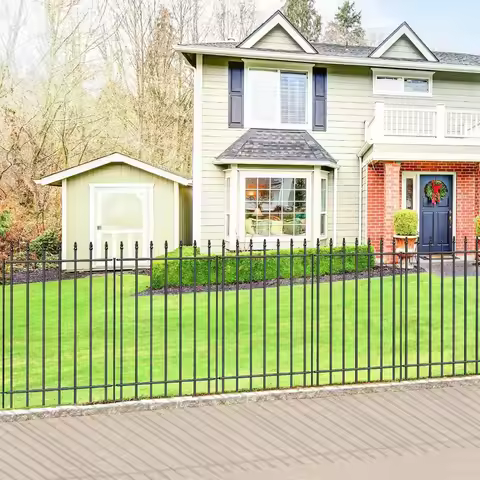 USA Stock Metal Garden Fence Panels 36 Inch High x 10 Feet Long 5 Panels 6 Stakes Animal Barrier No 