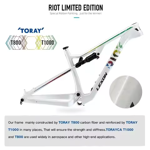 2025 Lexon Carbon MTB Bike Frame Full Suspension Cycling 29/27.5er Boost Trunnion XC for XFUSION/ROC