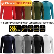 888.co Microfiber Roundneck Longsleeve T-Shirt – Fast-Dry, Cool-Max, Anti-Bacterial Jersey