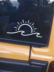 1張太陽圖案汽車貼紙