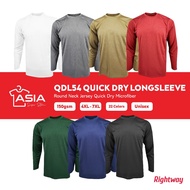 RIGHTWAY Plain Longsleeve Tshirt Unisex Jersey Microfiber T-shirt Baju Kosong Jersi Lengan Panjang L