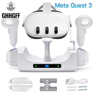 GHHGFF ขาตั้งที่เก็บ VR Meta Quest 3แท่นชาร์จ อุปกรณ์ติดผนัง ฐานชาร์จไฟ Storage Stand Rack Meta Quest 3 แท่นชาร์จไฟ ไฟแสดงสถานะ LED แท่นชาร์จ Meta Quest 3 สำหรับ meta Quest 3 CONTROLLER