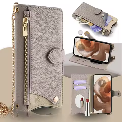 Fashion Crossbody Case for Motorola Edge 50S 50 40 Pro 50 Ultra 50 Fusion Neo Moto X40 Pro Flip Leat