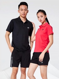 YONEX Yonex เสื้อยืดเทนนิสเสื้อแข่งขันสำหรับทั้งหญิงและชายชุดแบดมินตันส่วนของเสื้อโปโล115189แห้งเร็ว