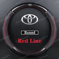 Toyota ที่หุ้มพวงมาลัยรถยนต์หนังคาร์บอนไฟเบอร์,สำหรับ Alphard Avanza Altis Camry Hilux เครื่องรับสัญญาณ Vios Innova Corolla CHR อุปกรณ์เสริม