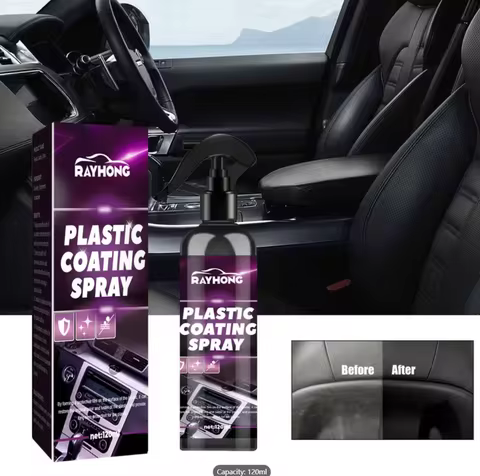 Car Interior Plastic Coating Care Spray, easy to use, leaves no residue, visible before and after ef