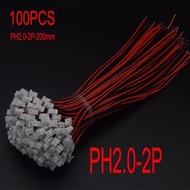 100PCS PH2.0 Mini Micro JST 2.0 PH Male to Female Connector 2Pin Plug Terminal Wires Cables 200MM 26