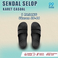 Sandal Slop Pria Wanita KT-8807M Hitam Ori Kekinian Size 39-44 Indoor Outdoor Ringan COD