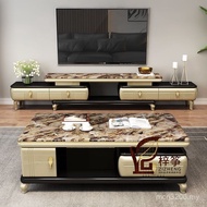 Coffee Table Household Simple TV Cabinet Living Room Set Modern Light Luxury Cabinet TV Tea Table Ne