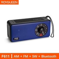 Royqueen bluetooth Portable FM AM SW Retro Radio Bass Wireless Digital Rechargeable Radio Speaker