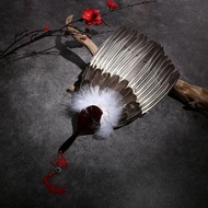 Goose Feather Fan Kongming Fan Zhuge Liang Feather Fan Three-Layer Feather Fan Craft Fan Dragon Boat