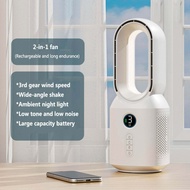 PURISANS Bladeless Fan 8m Air Supply 4000mAh 9.7h 3 Speed Settings ABS/PP/PS Bluetooth Speaker LED L