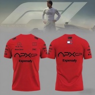 Ready Stock 2026 latest F1 racing suit+APX GP Team F1 summer men's and women's short sleeved T-shirt